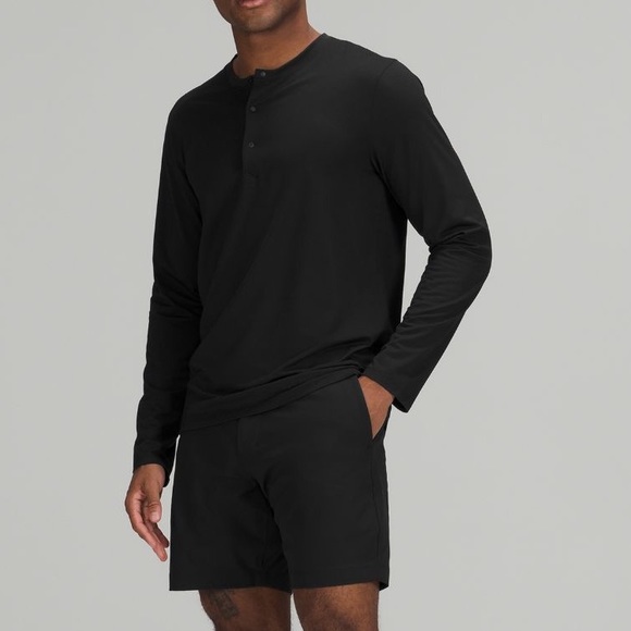 Lululemon Men’s Fundamental Long Sleeve Henley Medium Black - Picture 7 of 7
